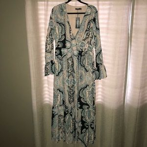Plus size Paisley Wrap Midi Dress
